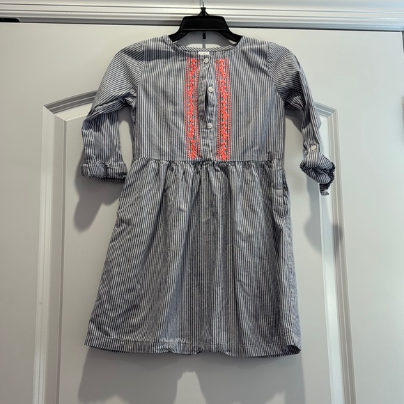 Carter's Gray and Pink Casual Dress with Cuffed 3/4 Sleeves - Picture 1 of 1